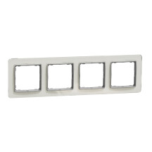 Рамка 4-постовая, Белое стекло, Sedna Elements SDD360804
