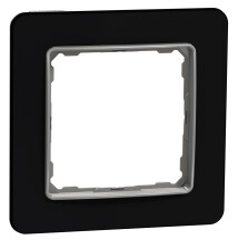 Рамка 1-постовая, Черное стекло, Sedna Elements SDD361801