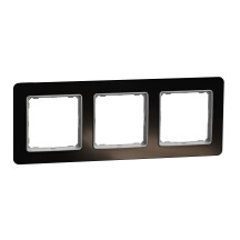 Рамка 3-постовая, Черное стекло, Sedna Elements SDD361803