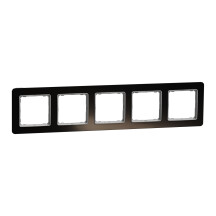 Рамка 5-постовая, Черное стекло, Sedna Elements SDD361805
