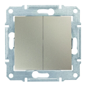 Двухклавишный выключатель 10А-250В Титан, Sedna SDN0300168 №1
