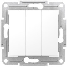 Трехклавишный выключатель 10А-250В, Белый, Sedna SDN0300621