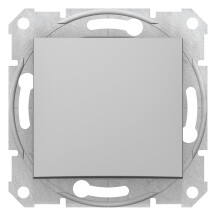 Одноклавишный перекрестный переключатель 10А-250В Алюминий, Sedna SDN0500160