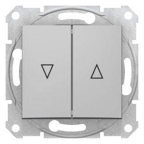 Выключатель для жалюзи с механической блокировкой 10А-250В Алюминий, Sedna SDN1300360 №1