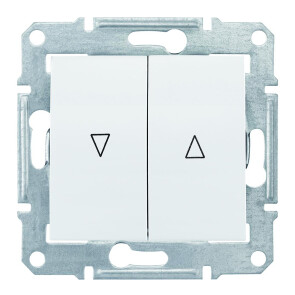 Вимикач для жалюзі з електричним блокуванням 10А-250В Білий, Sedna SDN1300121 №1