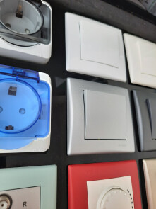 Одноклавішний кнопковий вимикач з синьою підсвіткою Графіт, Sedna SDN1600170 №7