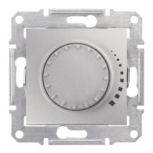 Светорегулятор поворотно-нажимной индуктивный, 230 В, 60-500 Вт/ВА, проходной, Алюминий, Sedna SDN2200560