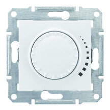 Светорегулятор поворотно-нажимной индуктивный, 230 В, 60-500 Вт/ВА, проходной, Белый, Sedna SDN2200521