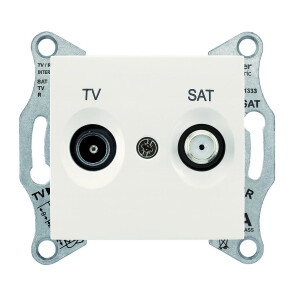 Розетка ТV/SAT, кінцева, 1 dB Слонова кістка, Sedna SDN3401623 №1