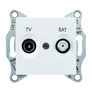 Розетка ТV/SAT, проходная, 4 dB Белый, Sedna SDN3401921 №1