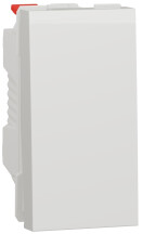 Переключатель 1-клавишный проходной, 10А, 1 модуль, белый, Unica NEW NU310318