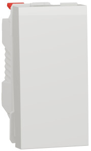 Перемикач 1-клавішний прохідний, 10А, 1 модуль, білий, Unica NEW NU310318 №1