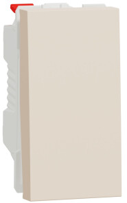 Переключатель 1-клавишный крестовидный, 10А, 1 модуль, бежевый, Unica NEW NU310544 №1
