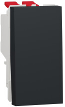 Перемикач 1-клавішний перехресний, 10А, 1 модуль, антрацит, Unica NEW NU310554