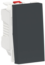Вимикач кнопковий, 10А, 1 модуль, антрацит, Unica NEW NU310654