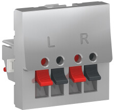 Аудіорозетка, 2 модуля, алюміній, Unica NEW NU348630