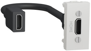 Розетка HDMI, 1 модуль, белый, Unica NEW NU343018 №1
