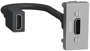 Розетка HDMI, 1 модуль, алюміній, Unica NEW NU343030 №1