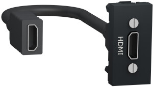 Розетка HDMI, 1 модуль, антрацит, Unica NEW NU343054 №1