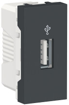 Розетка для передачи данных USB 3.0, 1 модуль, антрацит, Unica NEW NU342954