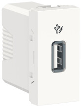 Розетка USB 2.0 зарядна 1.05А, 1 модуль, білий, Unica NEW NU342818