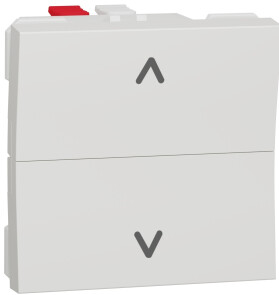 Выключатель для жалюзи кнопочный, 6А, 2 модуля, белый, Unica NEW NU320718 №1