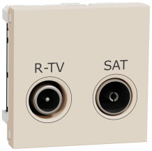 Розетка R-TV/SAT індивідуальна, 2 модуля, бежевий, Unica NEW NU345444