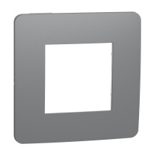 Рамка 1-постовая, Дымчато-серый/белый, Schneider Unica NEW Studio NU280221