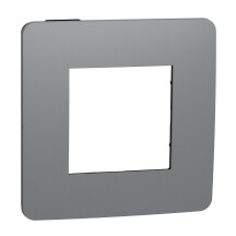 Рамка 1-постовая, Дымчато-серый/антрацит, Schneider Unica NEW Studio NU280222