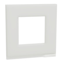 Рамка 1-постовая, горизонтальная, Белое стекло/белый, Schneider Unica NEW Pure NU600285