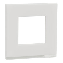 Рамка 1-постовая, горизонтальная, Матовое стекло/белый, Schneider Unica NEW Pure NU600289