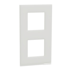 Рамка 2-постовая, вертикальная, Белое стекло/белый, Schneider Unica NEW Pure NU6004V85 №1