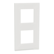 Рамка 2-постовая, вертикальная, Матовое стекло/белый, Schneider Unica NEW Pure NU6004V89