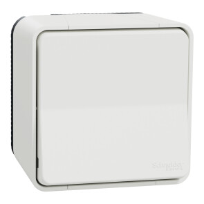 Переключатель 1-клавишный Mureva Styl, IP55, Белый, Schneider Electric MUR39021 №1