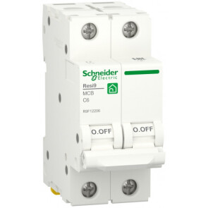 Автоматический выключатель 6kA 2P 6A C, Resi9 Schneider Electric R9F12206 №1