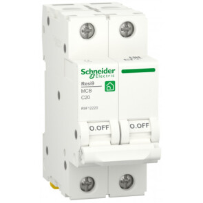 Автоматический выключатель 6kA 2P 20A C, Resi9 Schneider Electric R9F12220 №1