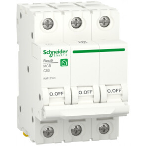 Автоматичний вимикач 6kA 3P 50A C, Resi9 Schneider Electric R9F12350 №1