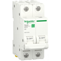 Автоматический выключатель 6kA 2P 6A В, Resi9 Schneider Electric R9F02206