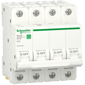 Автоматичний вимикач 6kA 4P 25A В, Resi9 Schneider Electric R9F02425 №1