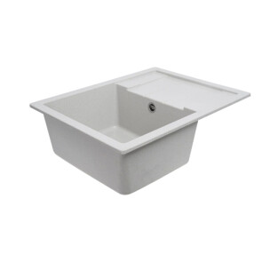 Гранітна мийка для кухні PLATINUM 6550 INTENSO матова Біла в крапку №3