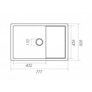 Гранітна мийка для кухні PLATINUM 7850 CUBE матова Антрацит №2