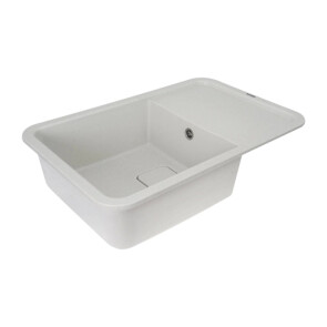 Гранітна мийка для кухні PLATINUM 7850 CUBE матова Біла в крапку №5