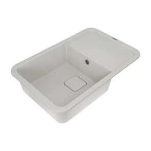 Гранітна мийка для кухні PLATINUM 7850 CUBE матова Біла в крапку №6