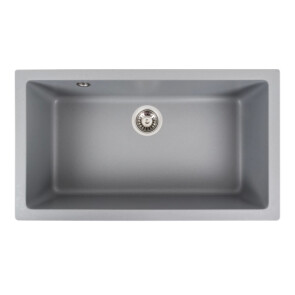 Гранітна мийка для кухні PLATINUM 7945 PARUANA матова Сірий металік №1