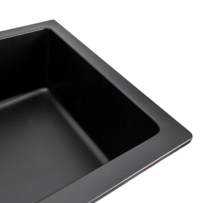Гранітна мийка для кухні PLATINUM 7945 PARUANA матова Чорна №6