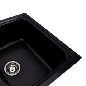 Гранітна мийка для кухні PLATINUM 7950 EQUATORIA глянець Чорний металік №6