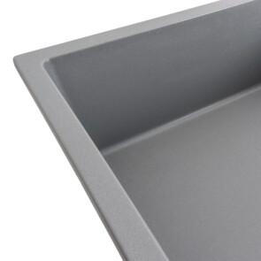 Гранітна мийка для кухні PLATINUM 8650 DIAMOND матова Сірий металік №6