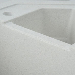 Гранітна мийка для кухні PLATINUM 9950 PANDORA матова Біла в крапку №3