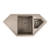 Гранітна мийка для кухні PLATINUM 9950 PANDORA матова Титан
