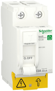 Пристрій захисного відключення 2P 63A 30mA АС, Resi9 Schneider Electric R9R51263 №1